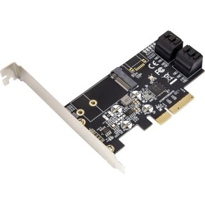 IO Crest 4 port Non-RAID SATA III 6Gbp/s and M.2 B Key 2242 PCI-e x4 Controller