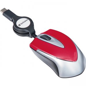 Verbatim USB-C Mini Optical Travel Mouse-Red 70236