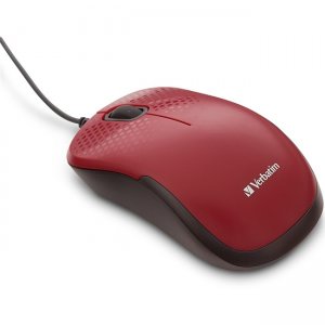 Verbatim Silent Corded Optical Mouse - Red 70234