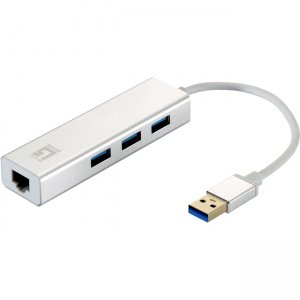 LevelOne Gigabit USB Network Adapter With USB Hub USB-0503