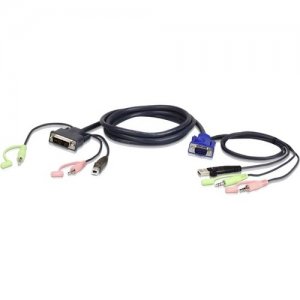 Aten 1.8M USB VGA to DVI-A KVM Cable with Audio 2L7DX2U