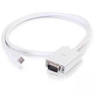 C2G 3ft Mini DisplayPort to VGA Adapter Cable White 54679