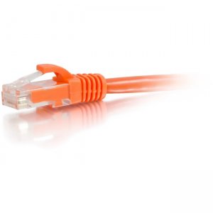 C2G 1ft Cat6a Snagless Unshielded (UTP) Network Patch Ethernet Cable-Orange 50836