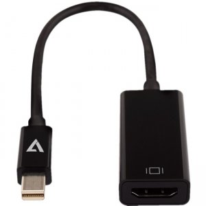 V7 Black Video Adapter Mini DisplayPort Male to HDMI Female Slim CBLMH1BLKSL-1E