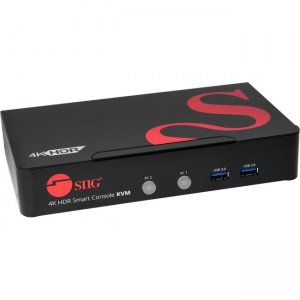 SIIG 2-Port HDMI 2.0 4K HDR Smart Console KVM Switch with USB 3.0 Multimedia Ports CE-H25511