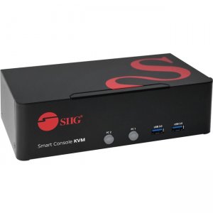 SIIG 2-Port DVI Dual-Link Smart Console KVM Switch with USB 3.0 and Multimedia Ports CE-DV0111-S1