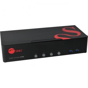 SIIG 4-Port DVI Dual-Link Smart Console KVM Switch with USB 3.0 and Multimedia Ports CE-DV0211-S1