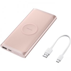 Samsung Wireless Charger Portable Battery 10,000 mAh, Pink EB-U1200CPELUS