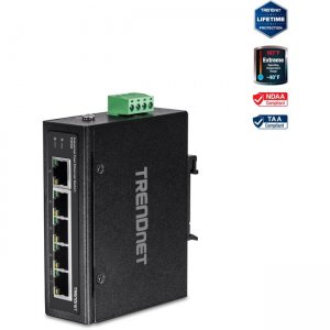 TRENDnet 5-Port Industrial Fast Ethernet DIN-Rail Switch TI-E50