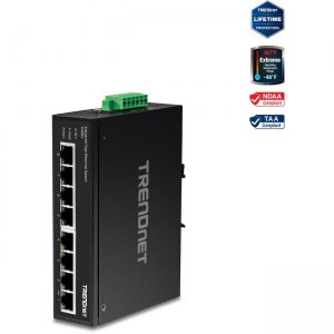 TRENDnet 8-Port Industrial Fast Ethernet DIN-Rail Switch TI-E80