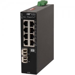 Omnitron Systems RuggedNet G/Si, 1xMM SC + 8xRJ-45, 2xDC Powered Extended Temp 2882-6-18-2Z