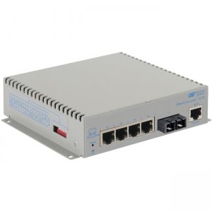 Omnitron Systems OmniConverter G/M, 1xSM SC + 4xRJ-45, AC Powered Commercial and Wide Temp 2823-2-14-1W