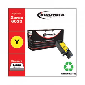 Innovera Remanufactured Yellow Toner, Replacement for Xerox 6022 (106R02758), 1,000 Page-Yield IVR106R02758