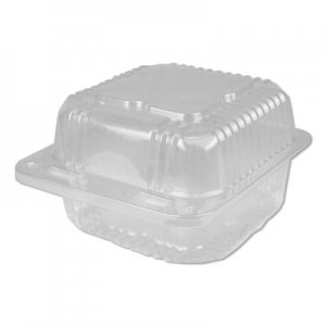 Durable Packaging Plastic Clear Hinged Containers, 28 oz, 6.13 x 6.5 x 3.25, Clear, 500/Carton DPKPXT600