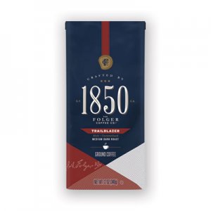 1850 Coffee, Trailblazer, Dark Roast, Ground, 12 oz Bag FOL60515EA 60515EA