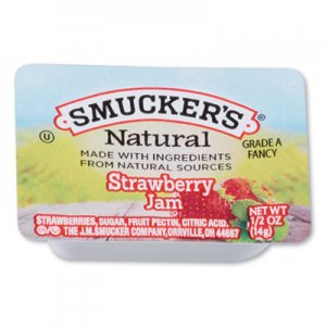 Smucker's Smuckers 1/2 Ounce Natural Jam, 0.5 oz Container, Strawberry, 200/Carton SMU8201 8201