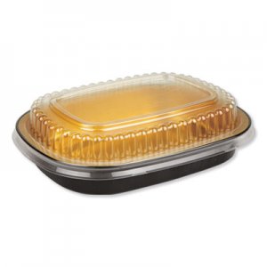 Durable Packaging Aluminum Closeable Containers, 23 oz, 6.25 x 1.25 x 4.38, Black/Gold, 100/Carton DPK9331PT100