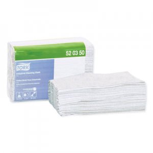 Tork Industrial Cleaning Cloths, 1-Ply, 12.6 x 15.16, Gray, 55/Pack, 8 Packs/Carton TRK520350 520350