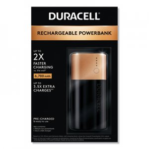 Duracell Rechargeable 6700 mAh Powerbank, 2 Day Portable Charger DURDMLIONPB2 DMLIONPB2