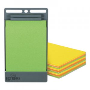 Post-it Extreme Notes XL Notes with Holder, Green-Orange-Yellow, 4.5" x 6.75", 25 Sheets/Pad, 9
