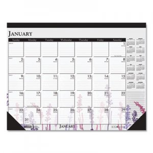 House of Doolittle 100% Recycled Contempo Desk Pad Calendar, 18.5 x 13, Wild Flowers, 2021 HOD1976 1976