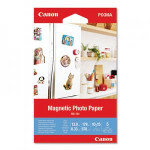 Canon Glossy Magnetic Photo Paper, 13 mil, 4 x 6, White, 5 Sheets/Pack CNM3634C002 3634C002