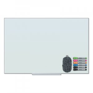 U Brands Floating Glass Dry Erase Board, 36 x 24, White UBR3975U0001 3975U00-01