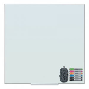 U Brands Floating Glass Dry Erase Board, 36 x 36, White UBR3976U0001 3976U00-01