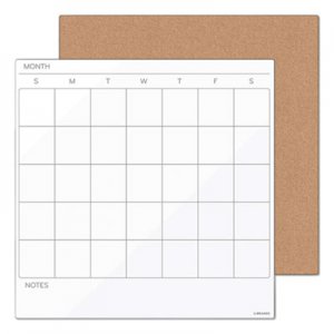 U Brands Tile Board Value Pack with Undated One Month Calendar, 14 x 14, White/Natural, 2/Set UBR3889U0001 3889U00