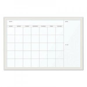 U Brands Magnetic Dry Erase Calendar with Decor Frame, 30 x 20, White Surface and Frame UBR2075U0001 2075U00-01