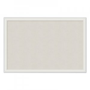 U Brands Linen Bulletin Board with Decor Frame, 30 x 20, Natural Surface/White Frame UBR2074U0001 2074U00-01