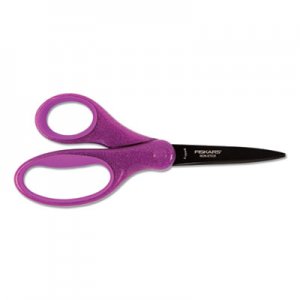 Fiskars Student Designer Non-Stick Scissors, Pointed Tip, 7" Long, 2.75" Cut Length, Randomly Assorted Straight Handles FSK1345821001 134582