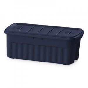 Super Stacker Divided Storage Box, 6 Sections, 10.38 x 14.25 x 6.5,  Clear/Blue