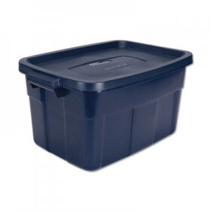 Rubbermaid Roughneck Storage Box, 14 gal, 15.88" x 23.88" x 12.25", Dark Indigo Metallic UNXRMRT140008 RMRT140008