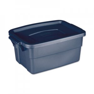 Rubbermaid Roughneck Storage Box, 3 gal, 10.63" x 15.69" x 7", Dark Indigo Metallic UNXRMRT030003 RMRT030003