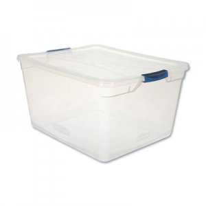 Rubbermaid Clever Store Basic Latch-Lid Container, 71 qt, 18.63" x 23.5" x 12.25", Clear UNXRMCC710000 RMCC710000