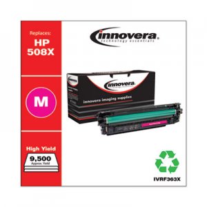 Innovera Remanufactured Magenta High-Yield Toner, Replacement for HP 508X (CF363X), 9,500 Page-Yield IVRF363X