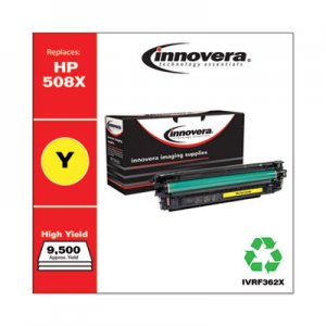 Innovera Remanufactured Yellow High-Yield Toner, Replacement for HP 508X (CF362X), 9,500 Page-Yield IVRF362X