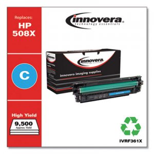 Innovera Remanufactured Cyan High-Yield Toner, Replacement for HP 508X (CF361X), 9,500 Page-Yield IVRF361X