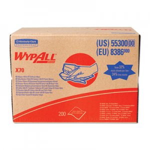 WypAll X70 Cloths, 16.8" x 12 1/2", 200/Carton KCC55300 55300
