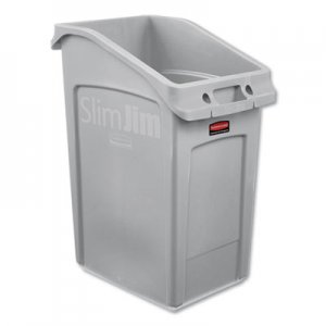Rubbermaid Commercial Slim Jim Under-Counter Container, 23 gal, Polyethylene, Gray RCP2026721 2026721