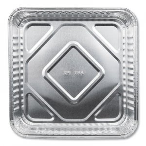 Durable Packaging Aluminum Square Cake Pans, 32 oz, 8 x 8 x 1.31, Silver, 500/Carton DPK115535 115535