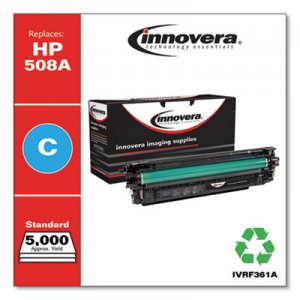 Innovera Remanufactured Cyan Toner, Replacement for HP 508A (CF361A), 5,000 Page-Yield IVRF361A IVR508AC