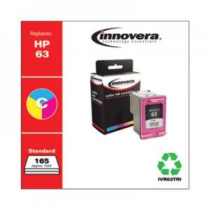 Innovera Remanufactured Tri-Color Ink, Replacement for HP 63 (F6U61AN), 165 Page-Yield IVR63TRI