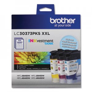 Brother LC30373PKS INKvestment Super High-Yield Ink, 1,500 Page-Yield, Cyan/Magenta/Yellow BRTLC30373PKS LC30373PKS