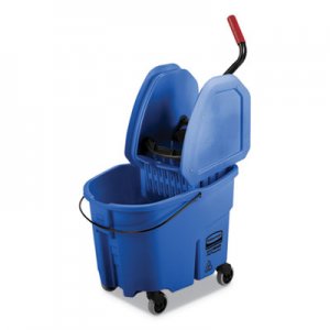 Rubbermaid Commercial WaveBrake 2.0 Bucket/Wringer Combos, 35 qt, Down Press, Plastic, Blue RCPFG757888BLUE FG757888BLUE