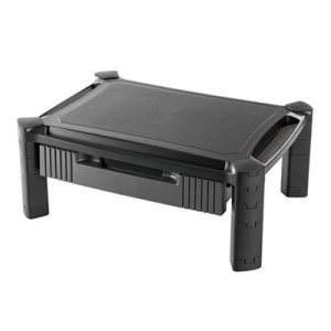 Innovera Large Monitor Stand with Cable Management and Drawer, 18.38" x 13.63" x 5", Black IVR55050