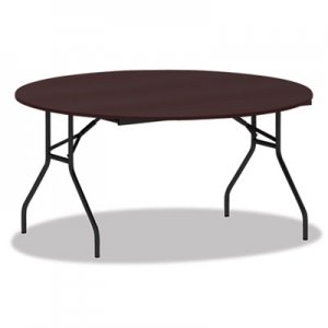 Alera Round Wood Folding Table, 59 Dia x 29 1/8h, Mahogany ALEFT7260DMY