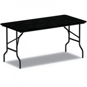 Alera Wood Folding Table, 48w x 23 7/8d x 29h, Black ALEFT724824BK
