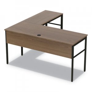 Linea Italia Urban Series L- Shaped Desk, 59" x 59" x 29.5", Natural Walnut LITUR602NW